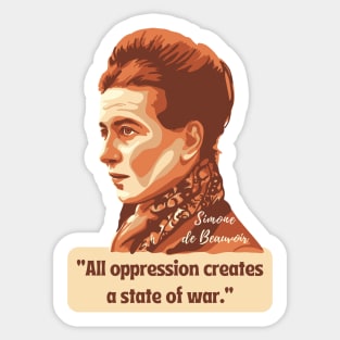 Simone de Beauvoir Portrait and Quote Sticker